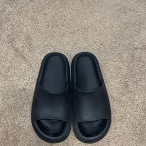 Black chunky slides